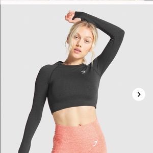 Gymshark small long sleeve crop top Dark grey